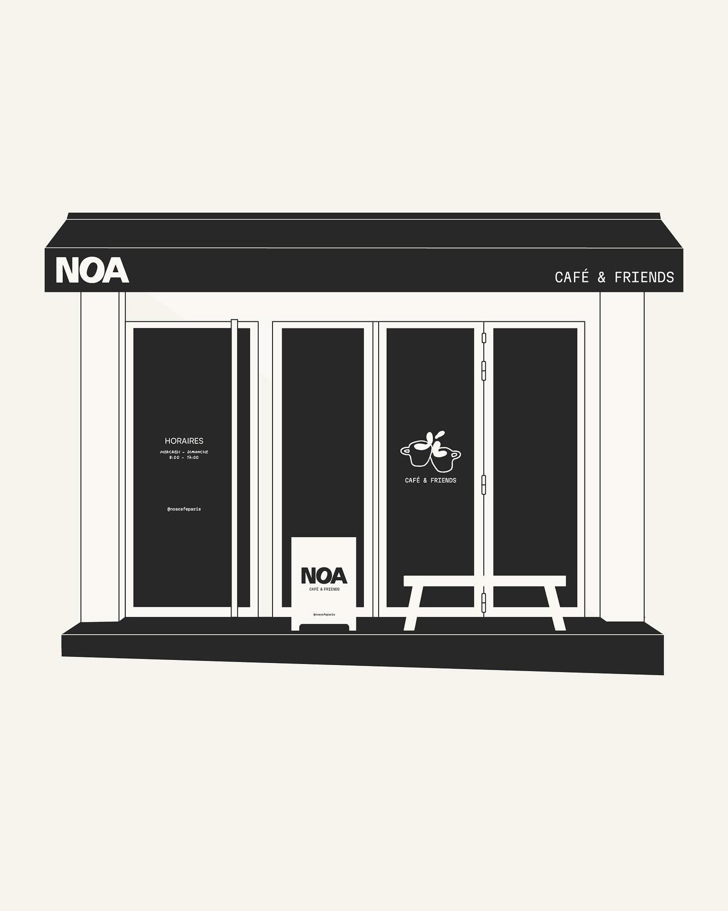 Illustration de la façade de NOA Café, 6 rue Mélingue